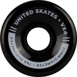 United Skates VX4 Elite 65mm x 36mm 78A Quad Roller Skate Wheels - Black