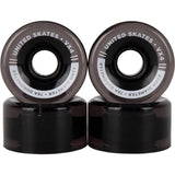 United Skates VX4 65mm x 36mm 78A Quad Roller Skate Wheels - Black Translucent