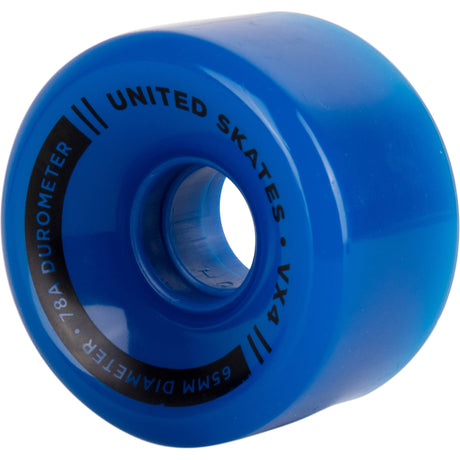 United Skates VX4 Elite 65mm x 36mm 78A Quad Roller Skate Wheels - Blue