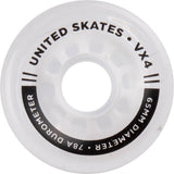 United Skates VX4 Elite 65mm x 36mm 78A Quad Roller Skate Wheels - Translucent