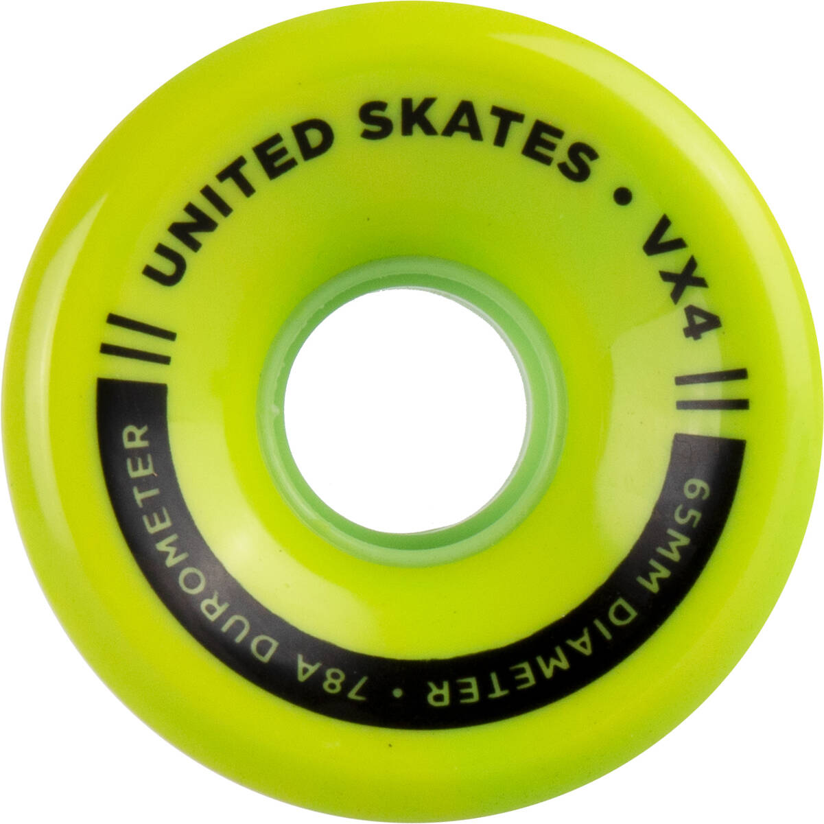 United Skates VX4 Elite 65mm x 36mm 78A Quad Roller Skate Wheels - Lime