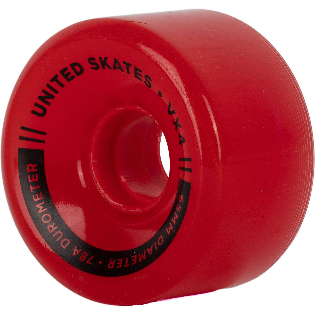 United Skates VX4 Elite 65mm x 36mm 78A Quad Roller Skate Wheels - Red Translucent