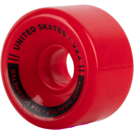 United Skates VX4 Elite 65mm x 36mm 78A Quad Roller Skate Wheels - Red