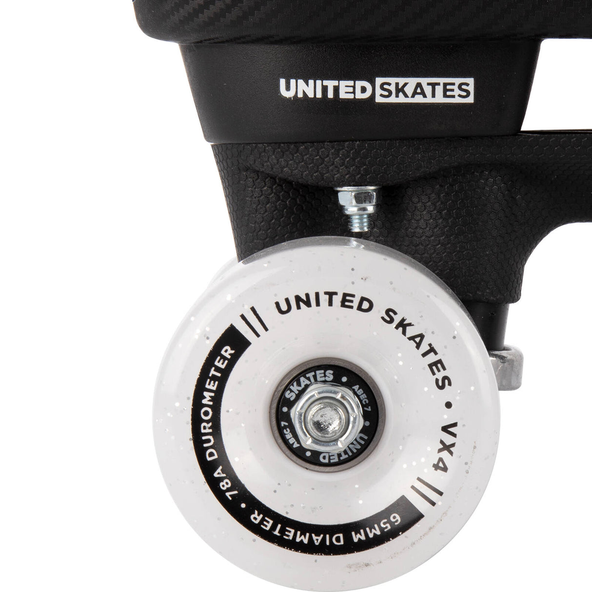 United Skates VX4 Elite Quad Roller Skates - Clear Glitter