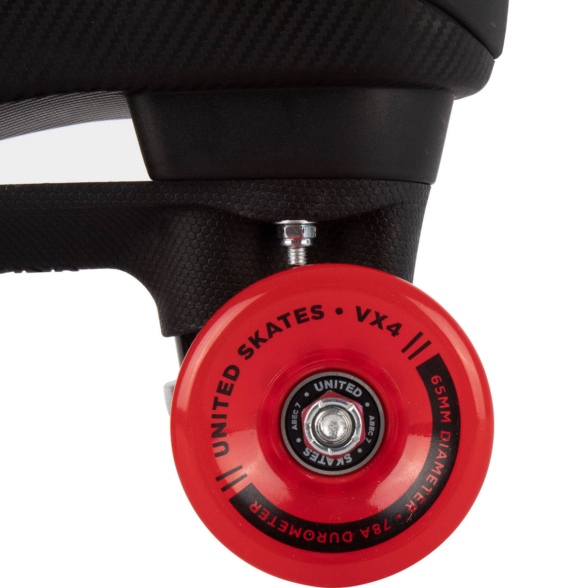United Skates VX4 Elite Quad Roller Skates - Red Translucent