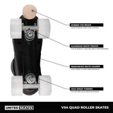 United Skates VX4 Elite Quad Roller Skates - Clear Glitter