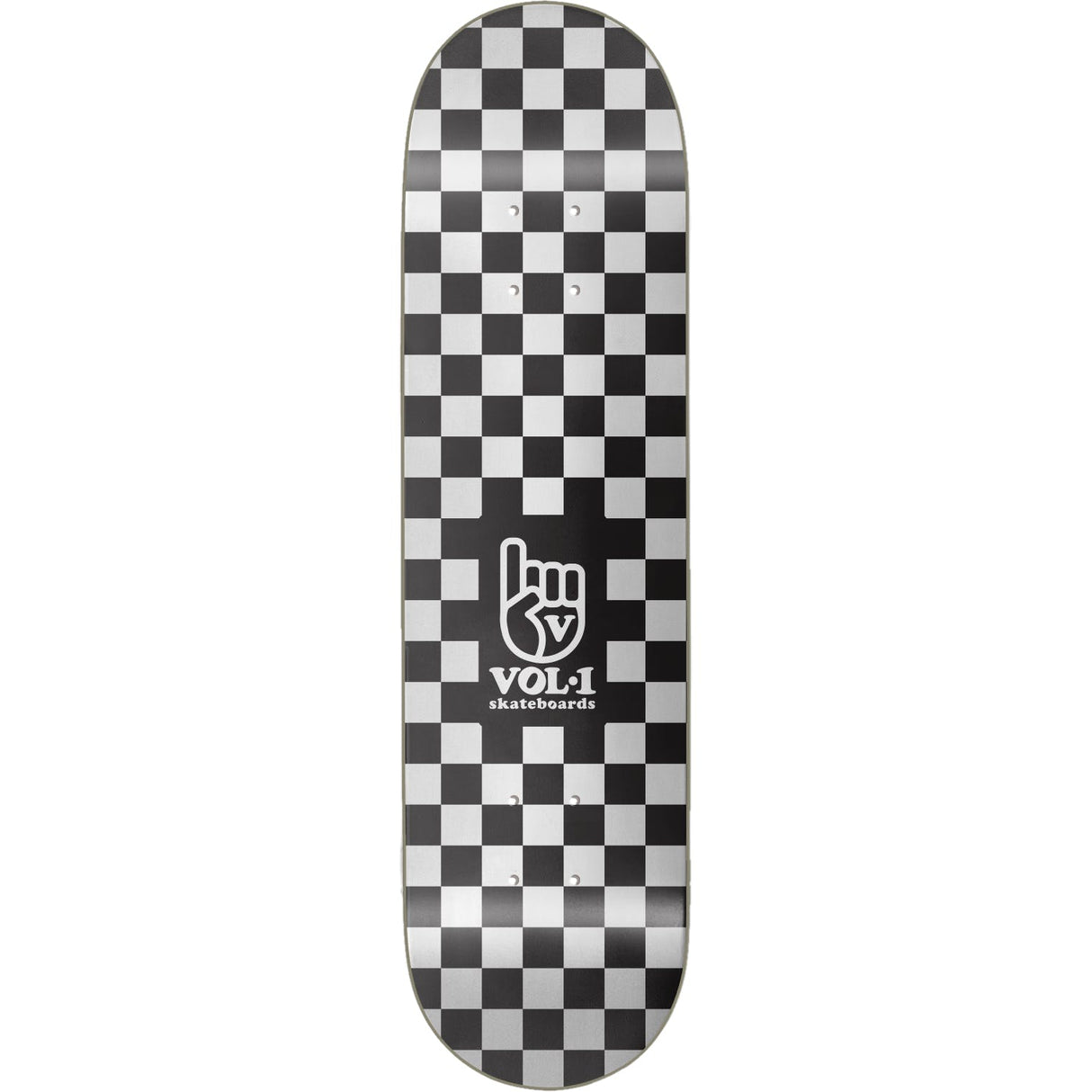 Vol.1 Checker Skateboard Deck - Black/White 8.25''