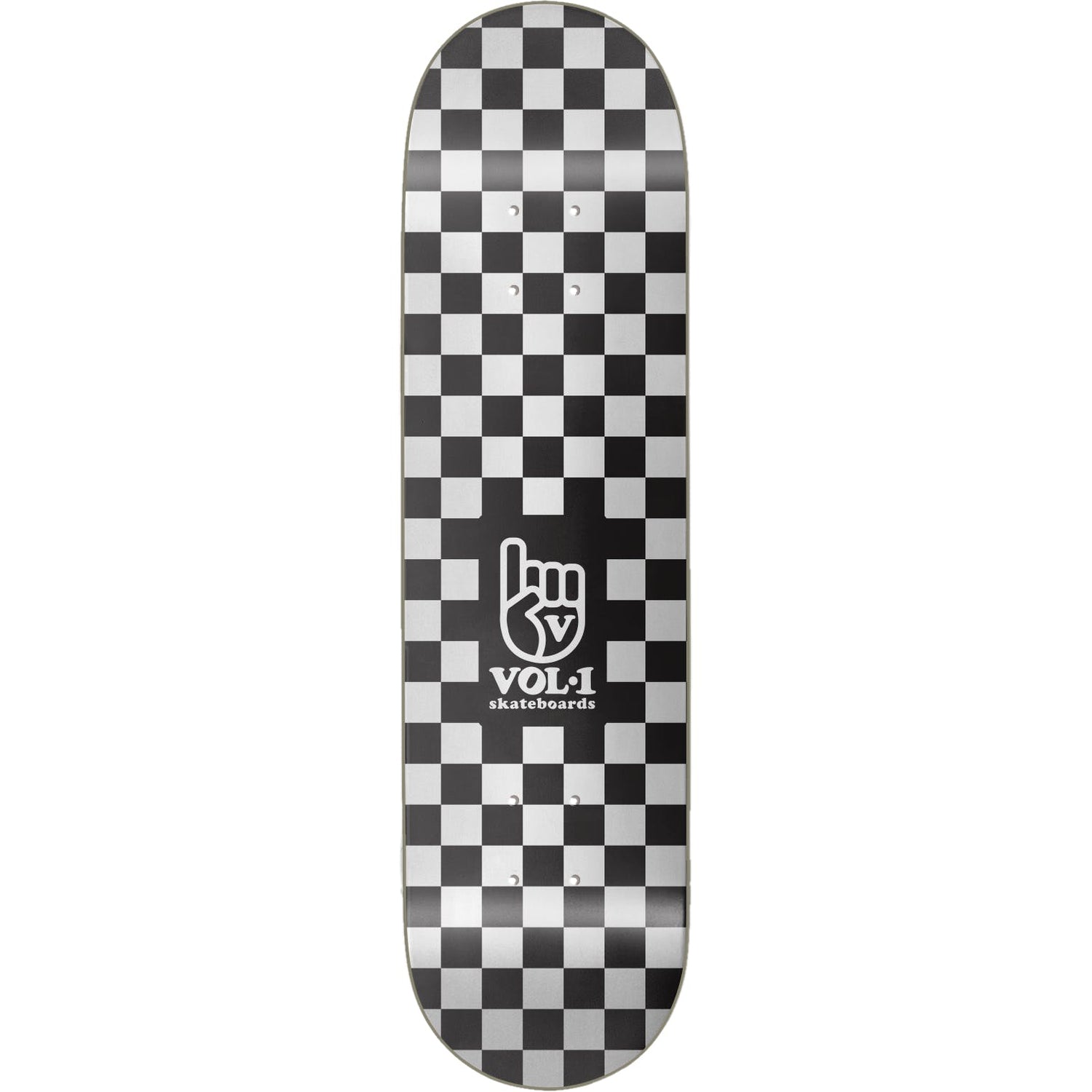 Vol.1 Checker Skateboard Deck - Black/White 7.75''