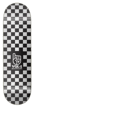 Vol.1 Checker Skateboard Deck - Black/White 7.75''