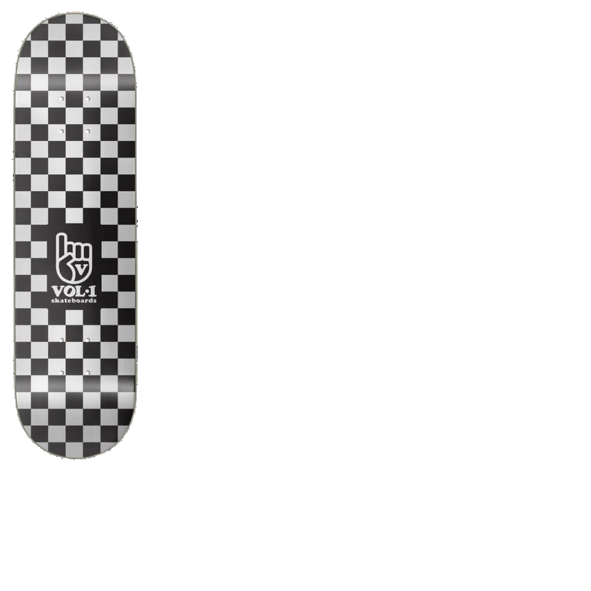 Vol.1 Checker Skateboard Deck - Black/White 8''