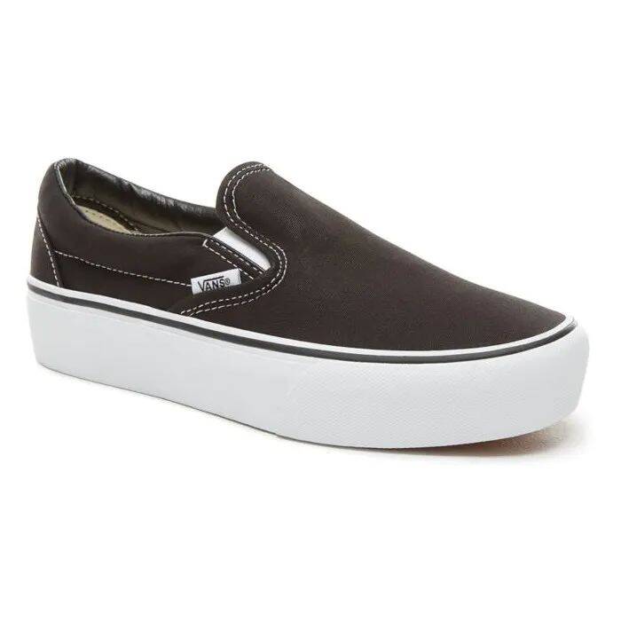Vans Classic Slip-On Platform Skate Shoes - Black