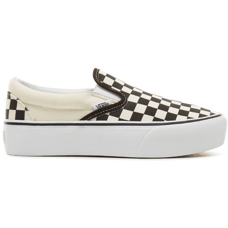 Vans Classic Slip-On Platform Skate Shoes - Black/White (Checkerboard) UK 7