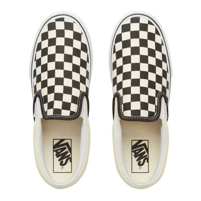 Vans Classic Slip-On Platform Skate Shoes - Black/White (Checkerboard)