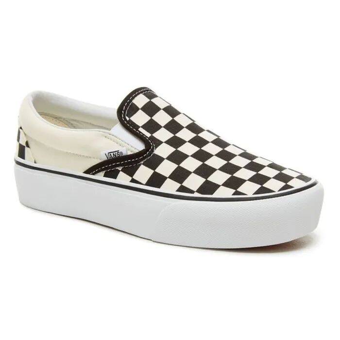 Vans Classic Slip-On Platform Skate Shoes - Black/White (Checkerboard)