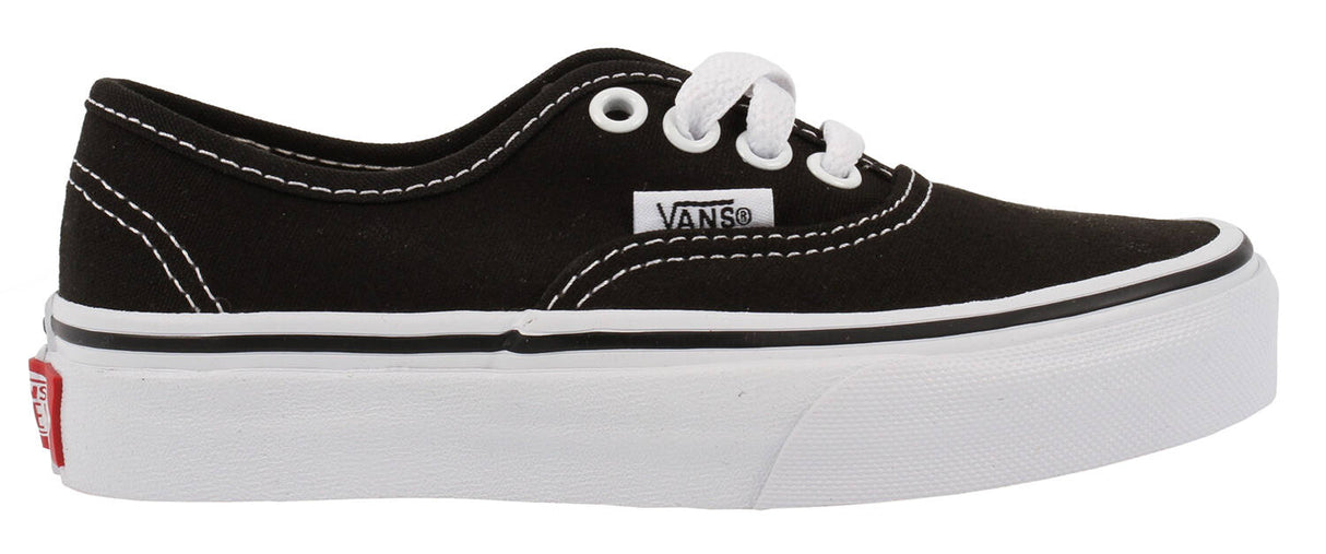 Vans Authentic Kids Skate Shoes - Black/True White J10