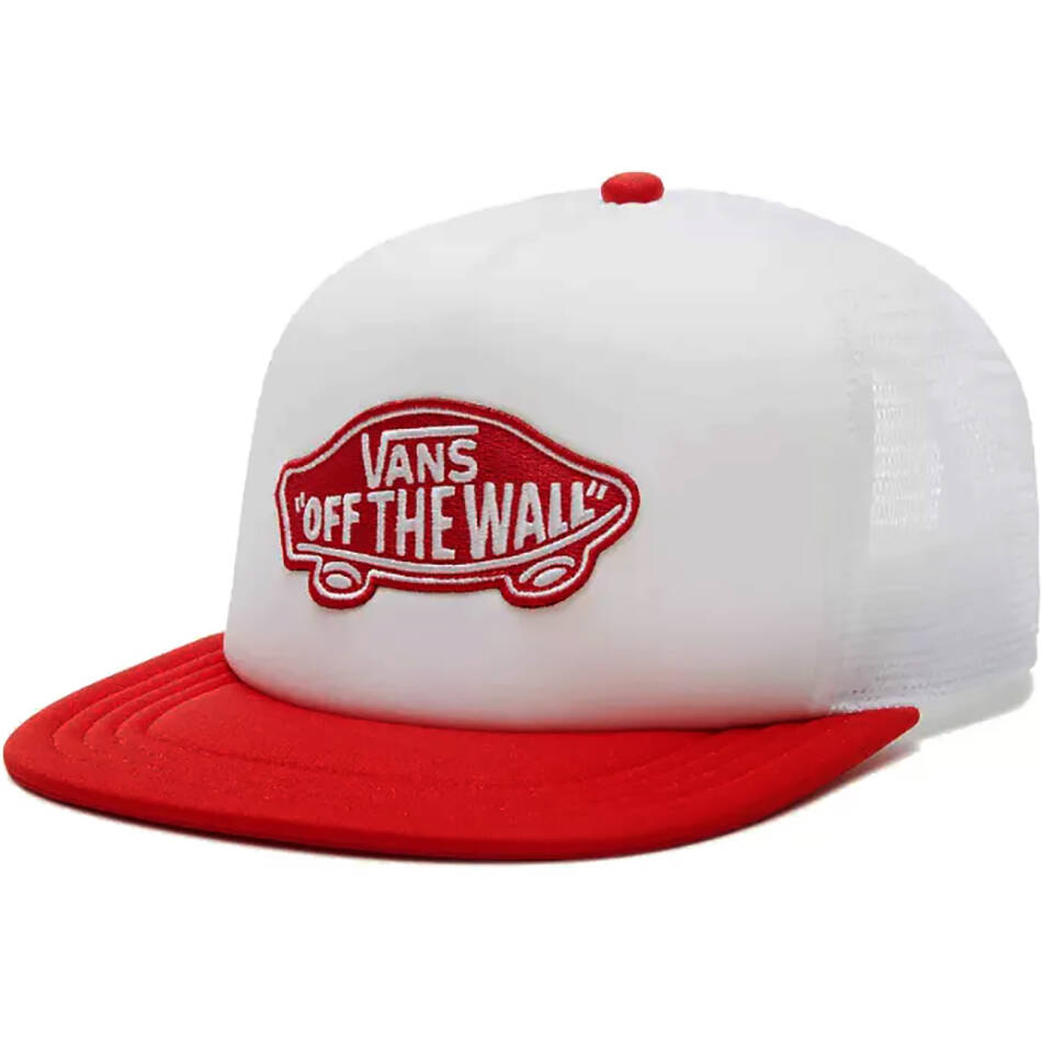 Vans Classic Patch Trucker Cap - White/High Risk Red