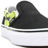 Vans Classic Slip-On Kids (Slime Flame) Skate Shoes - Black/True White
