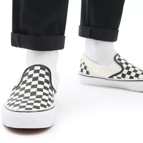 Vans Skate (Checkerboard) Slip-On Skate Shoes - Black/Off White