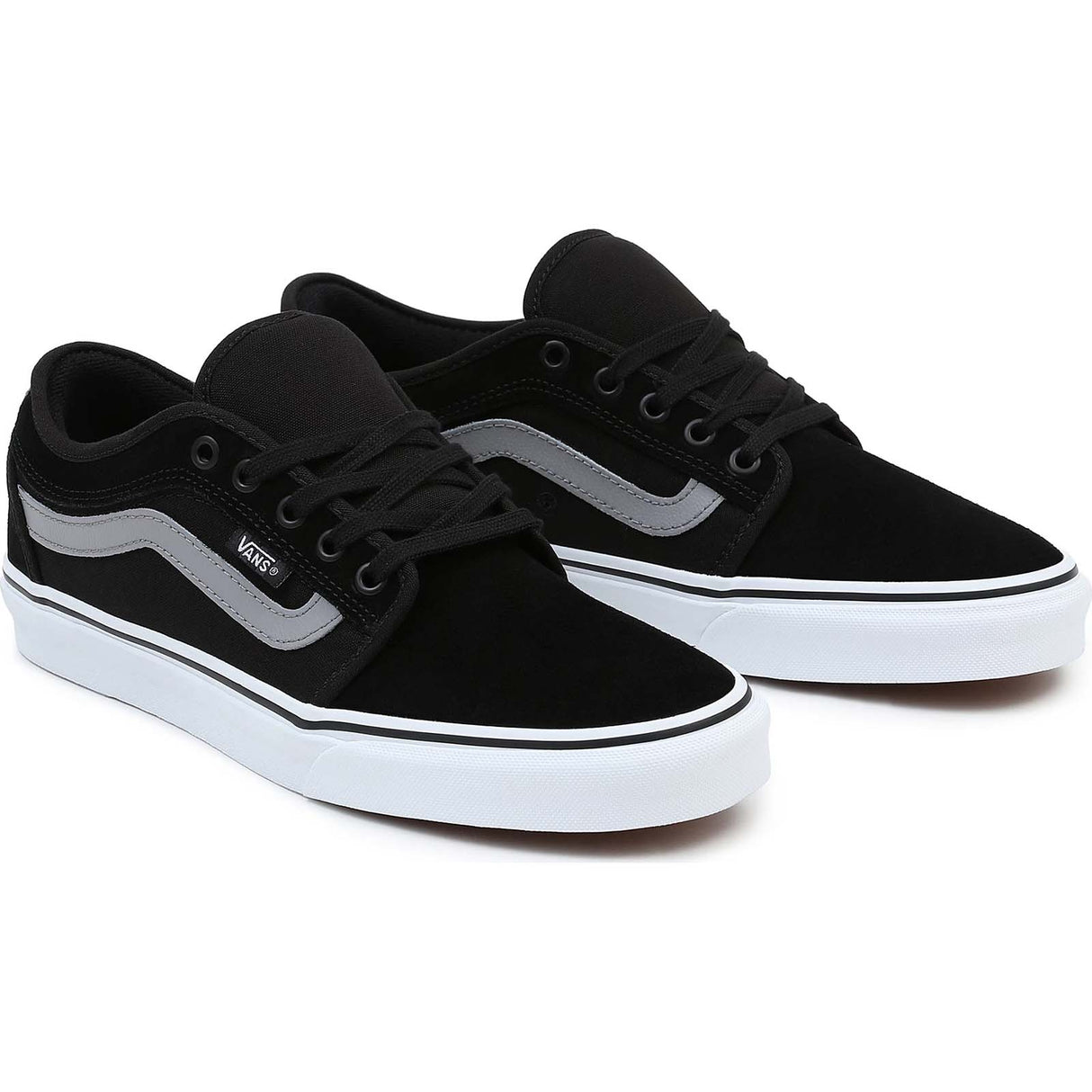 Vans Chukka Low Sidestripe Skate Shoes - Black/Grey/White