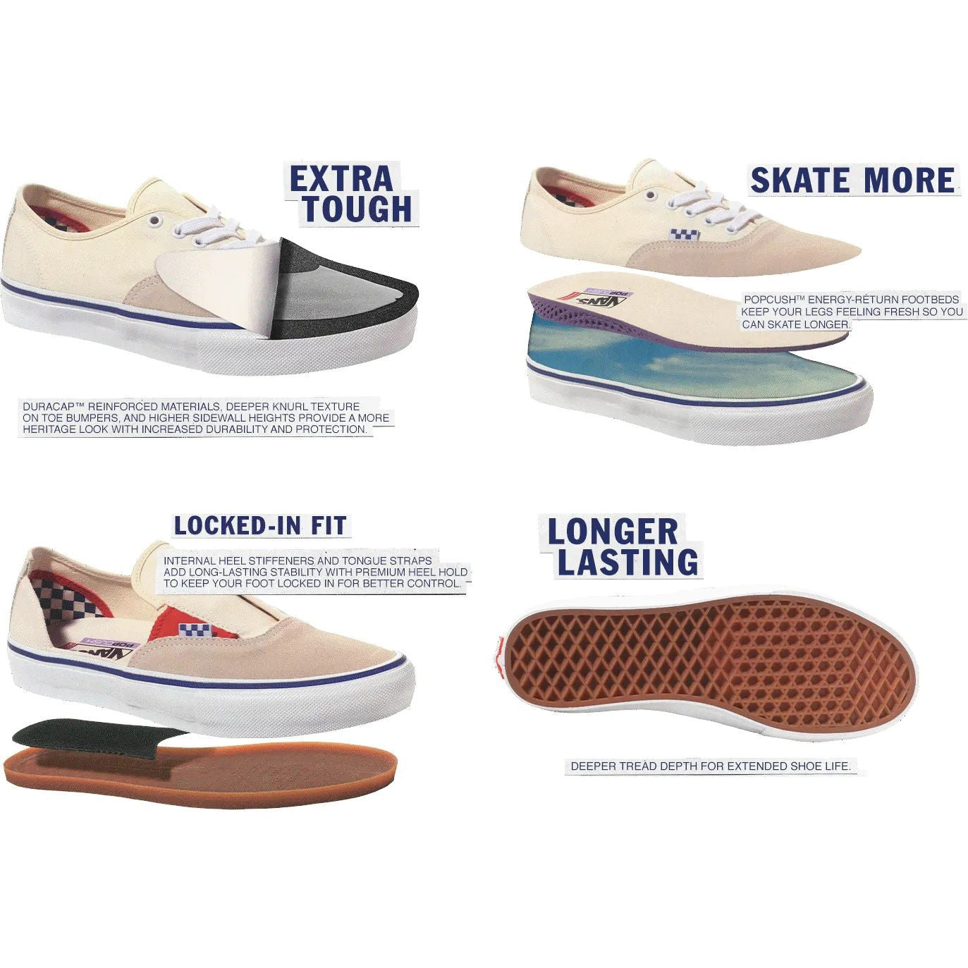 Vans Skate Slip-On Skate Shoes - Off White