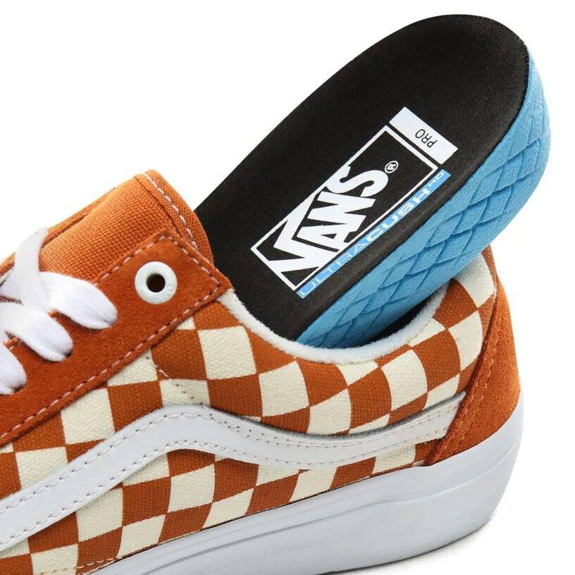 Vans Old Skool Pro (Checkerboard) Skate Shoes - Golden Oak