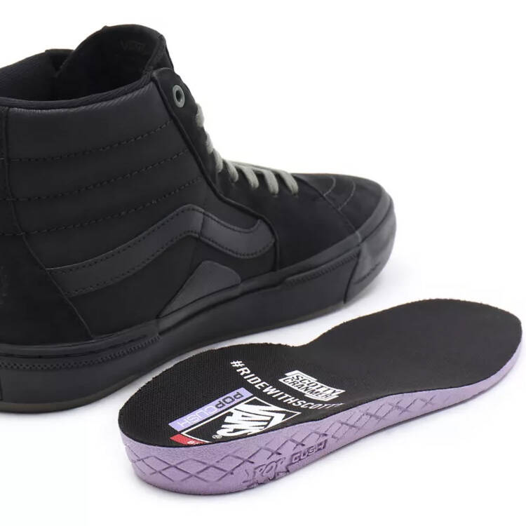 Vans BMX Sk8-Hi (Scotty Cranmer) High Top Skate Shoes - Black/Thyme