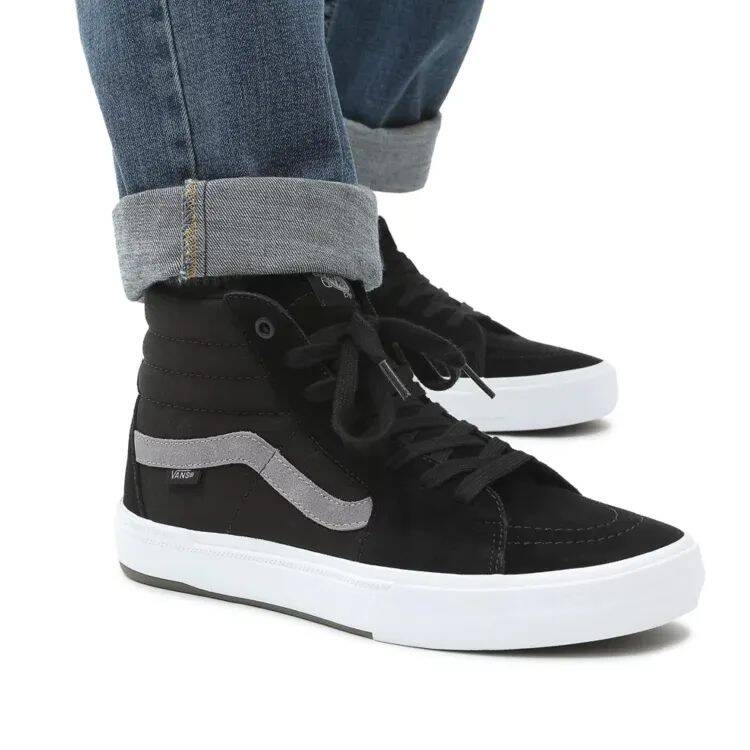 Vans BMX Sk8-Hi High Top Skate Shoes - Black/Grey/White
