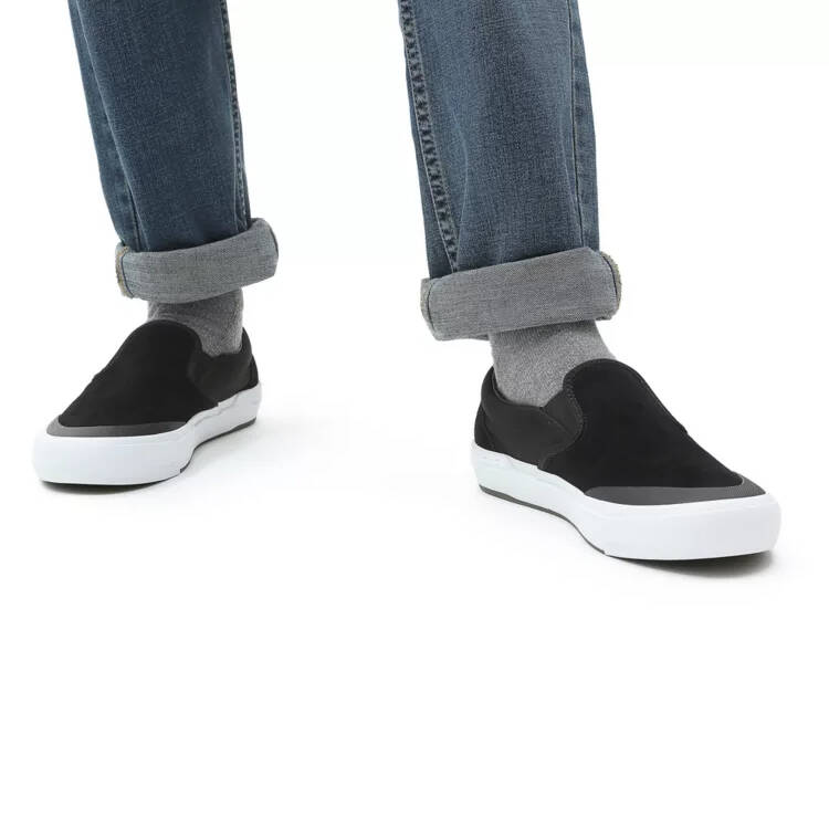 Vans BMX Slip-On Skate Shoes - Black/Grey/White