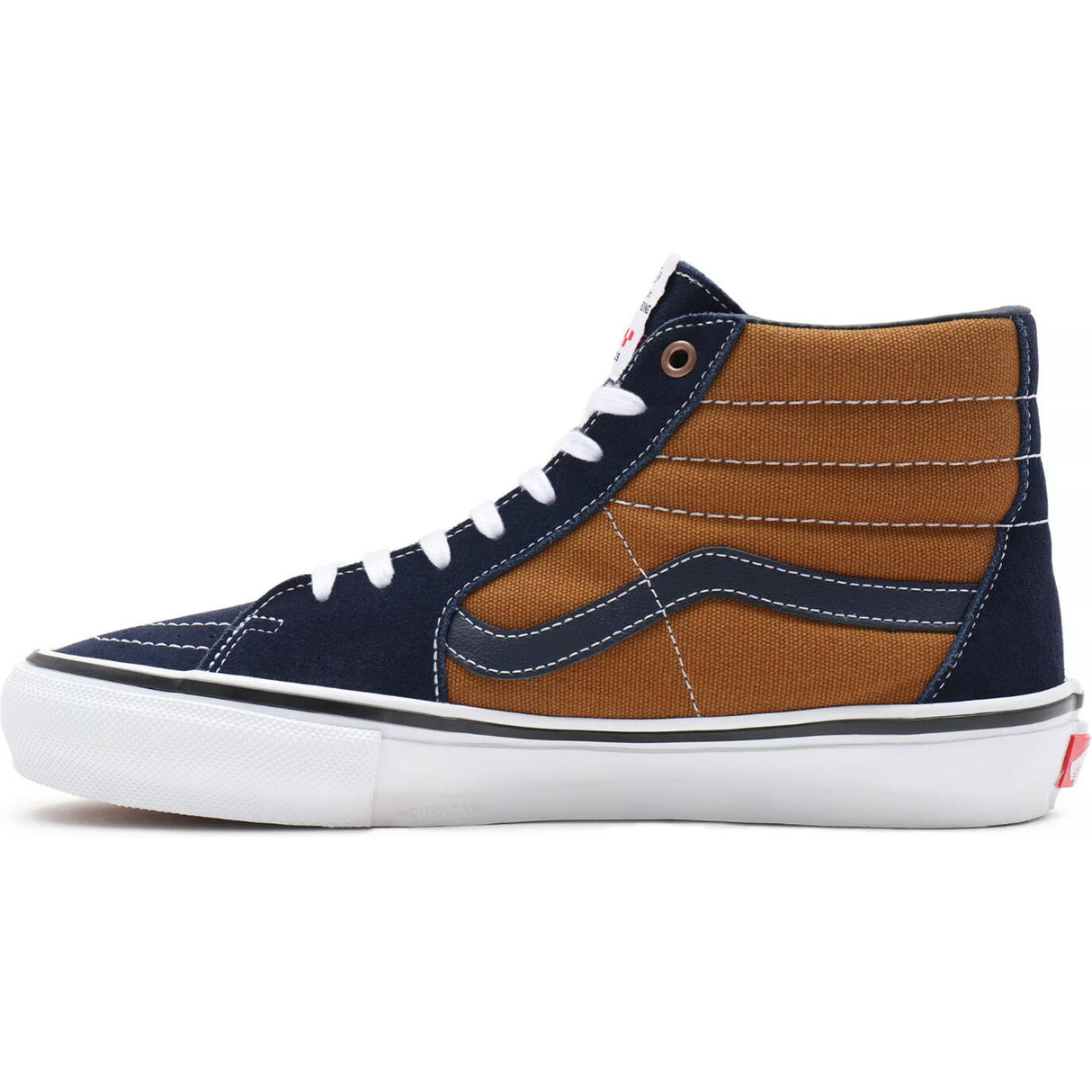 Vans Skate Sk8-Hi (Reynolds) High Top Skate Shoes - Navy/Golden Brown