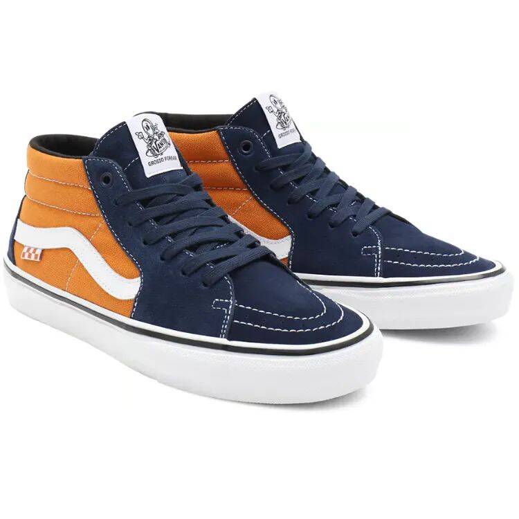 Vans Skate Grosso Mid Skate Shoes - Navy/Orange