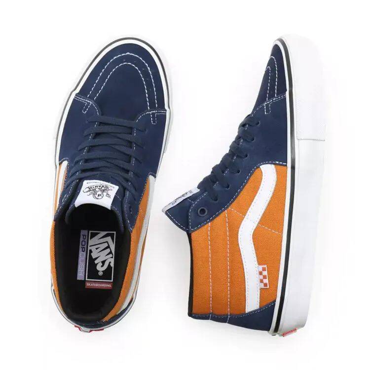 Vans Skate Grosso Mid Skate Shoes - Navy/Orange
