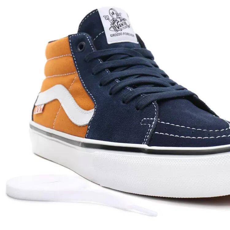 Vans Skate Grosso Mid Skate Shoes - Navy/Orange