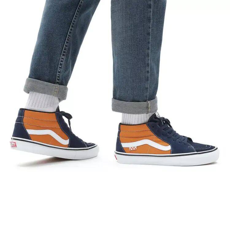 Vans Skate Grosso Mid Skate Shoes - Navy/Orange