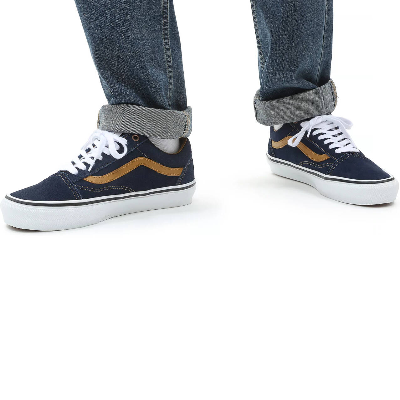 Vans Skate Old Skool (Reynolds) Skate Shoes - Navy/Golden Brown