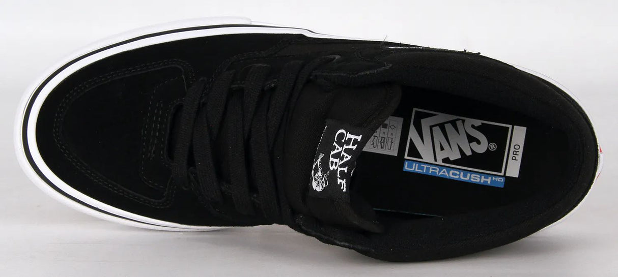 Vans Half Cab Pro Skate Shoes - Black/Black/White
