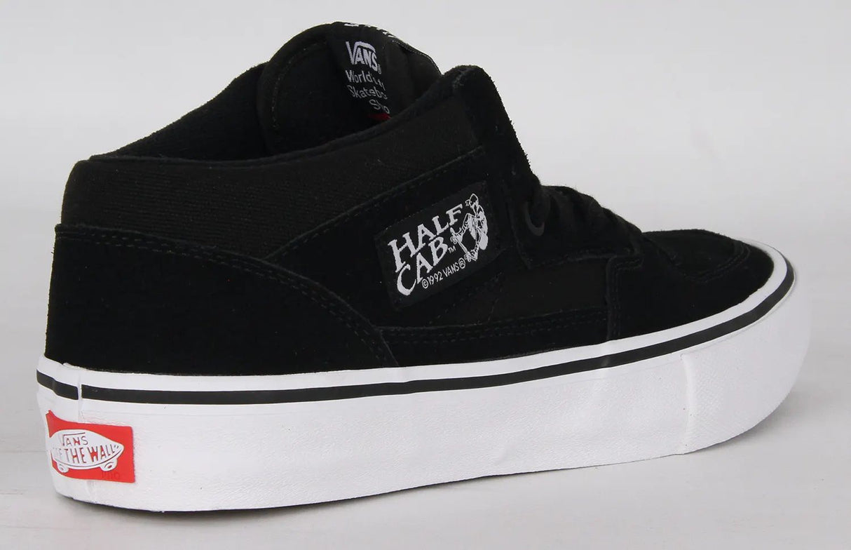 Vans Half Cab Pro Skate Shoes - Black/Black/White