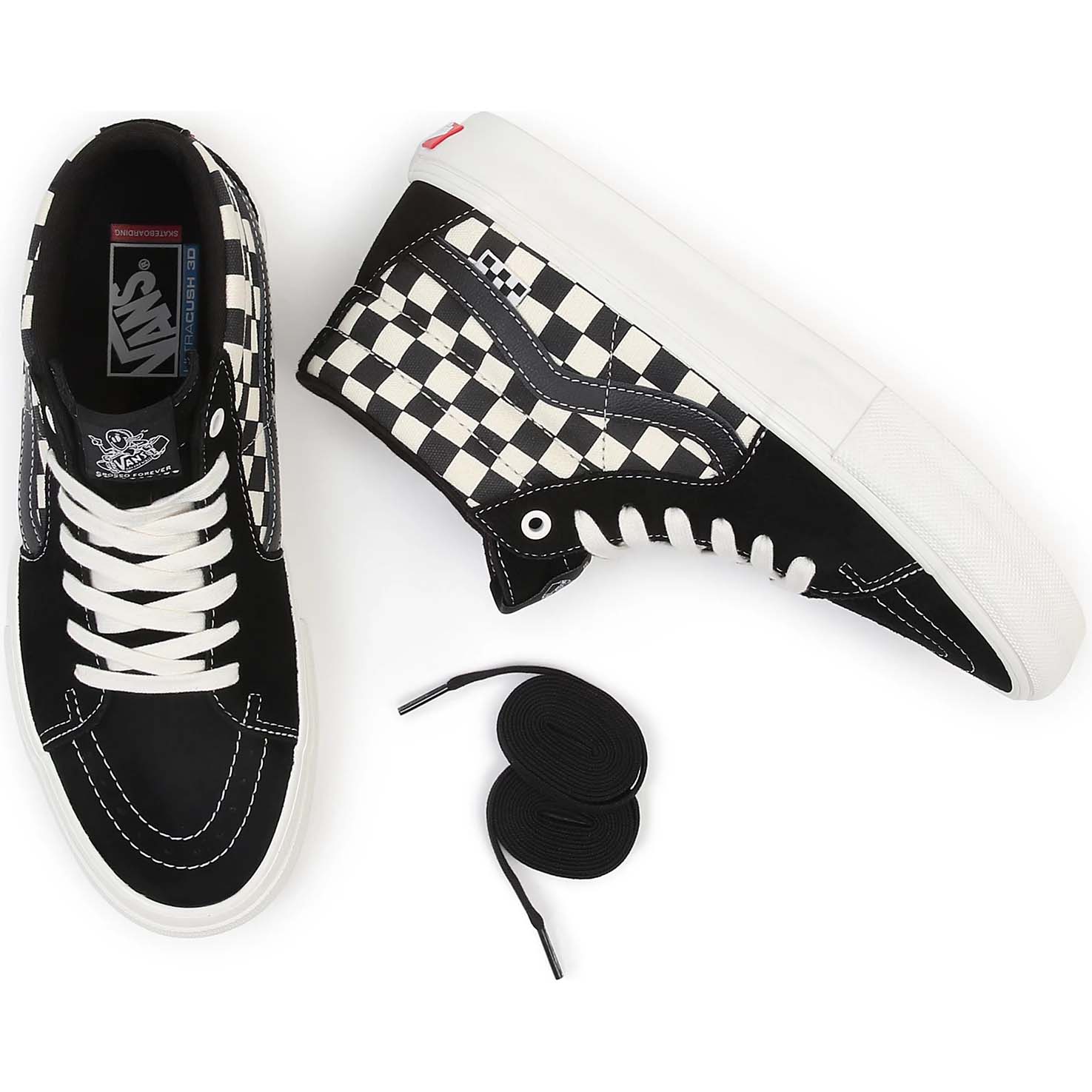 Vans Grosso Mid Skate Shoes - Checkerboard Black/Marshmallow