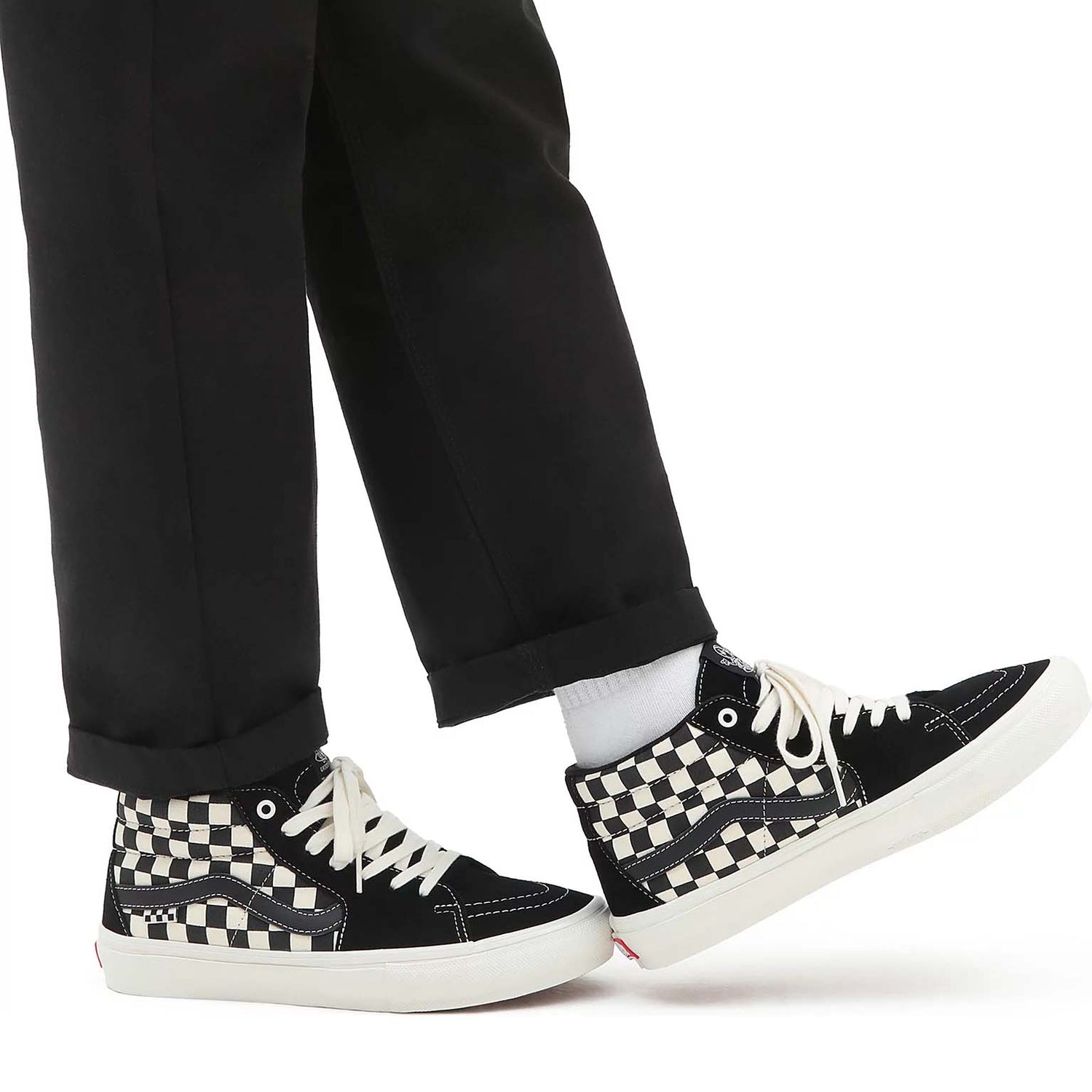 Vans Grosso Mid Skate Shoes - Checkerboard Black/Marshmallow