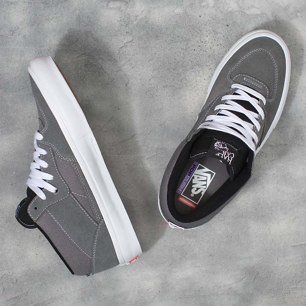 Vans Half Cab Skate Shoes - Grey/White