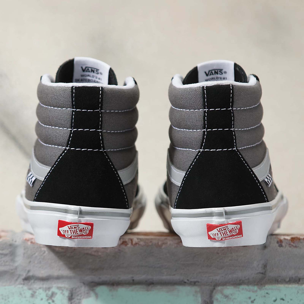 Vans Sk8 Hi Skate Shoes - Reflective Black/Grey