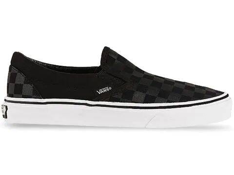 Vans Classic Slip-On Shoes - (Checkerboard) Black/Black