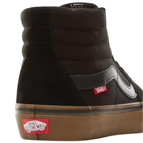 Vans Sk8-Hi High Top Pro Skate Shoes - Black/Gum