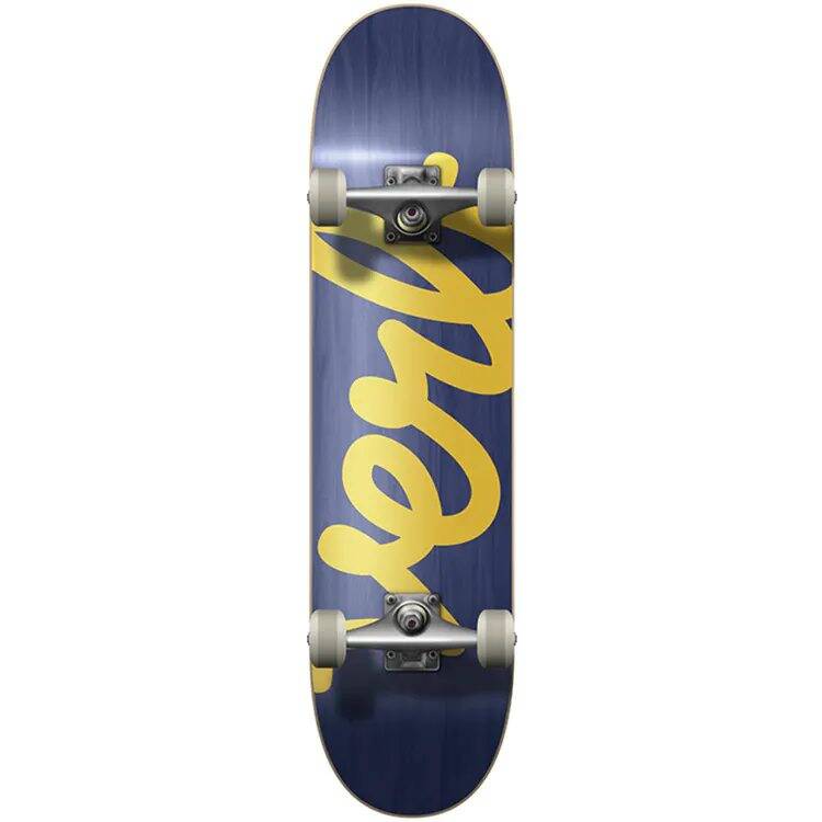 Verb Script Logo Pushing Forward Complete Skateboard - Gold/Navy 8.125''