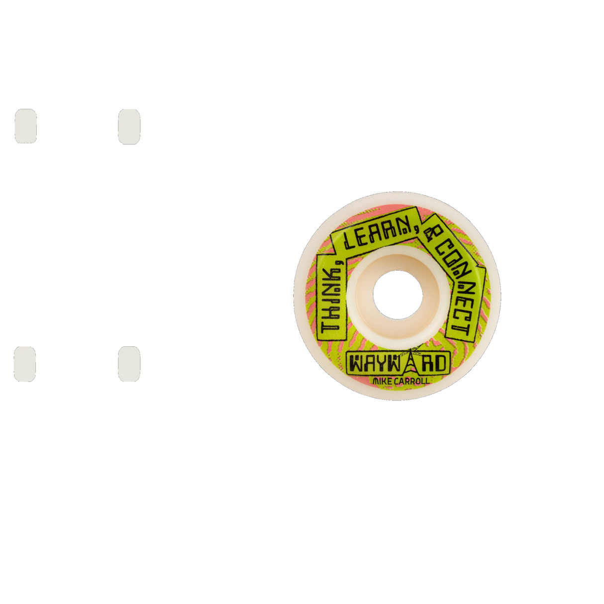 Wayward Pro Funnel Mike Carroll Skateboard Wheels - White/Green 53mm