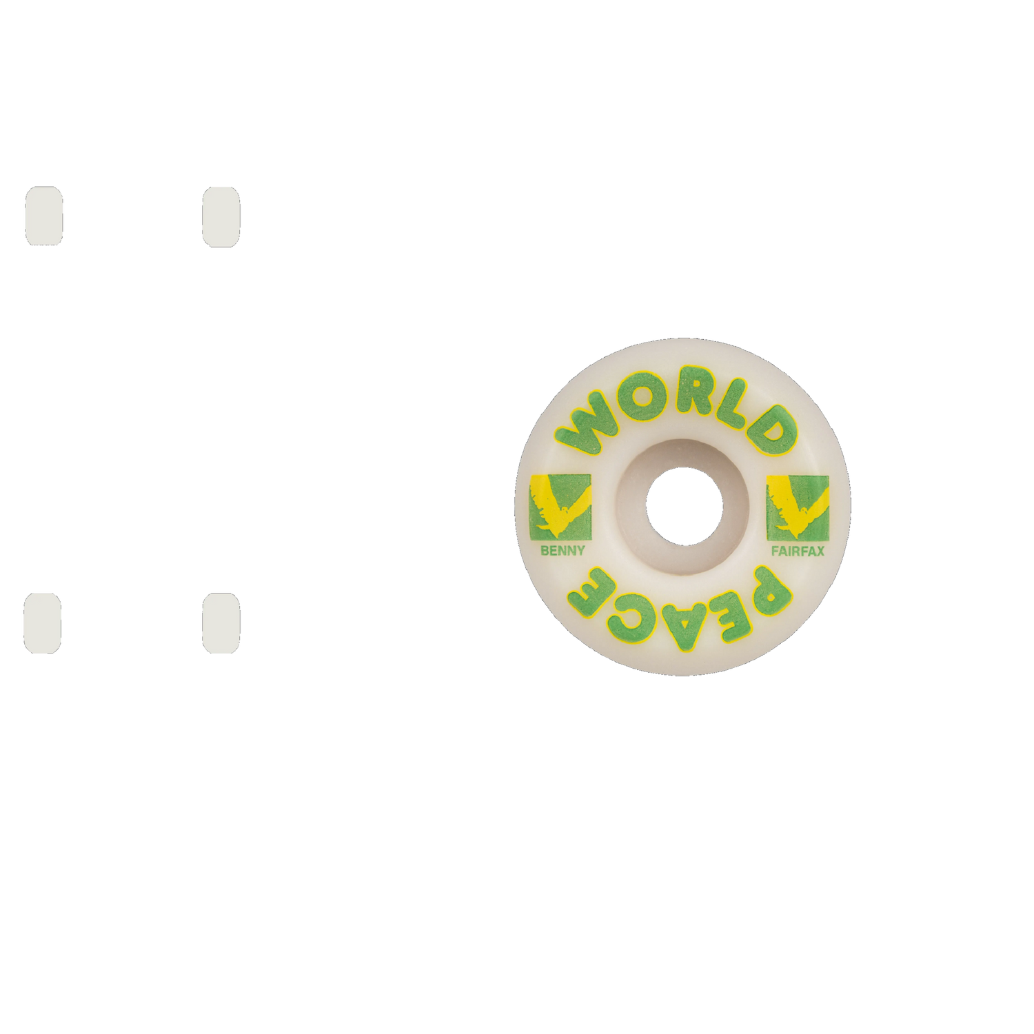 Wayward Pro Funnel Benny Fairfax Skateboard Wheels - White/Green 54mm