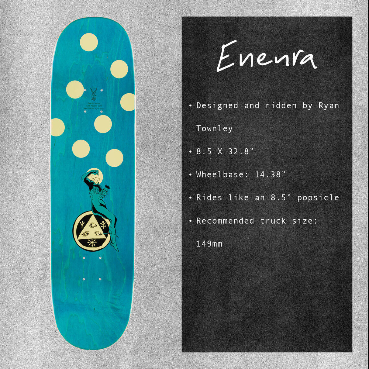 Welcome Gorgon On Enenra Skateboard Deck - Bone/Gold Foil 8.5"