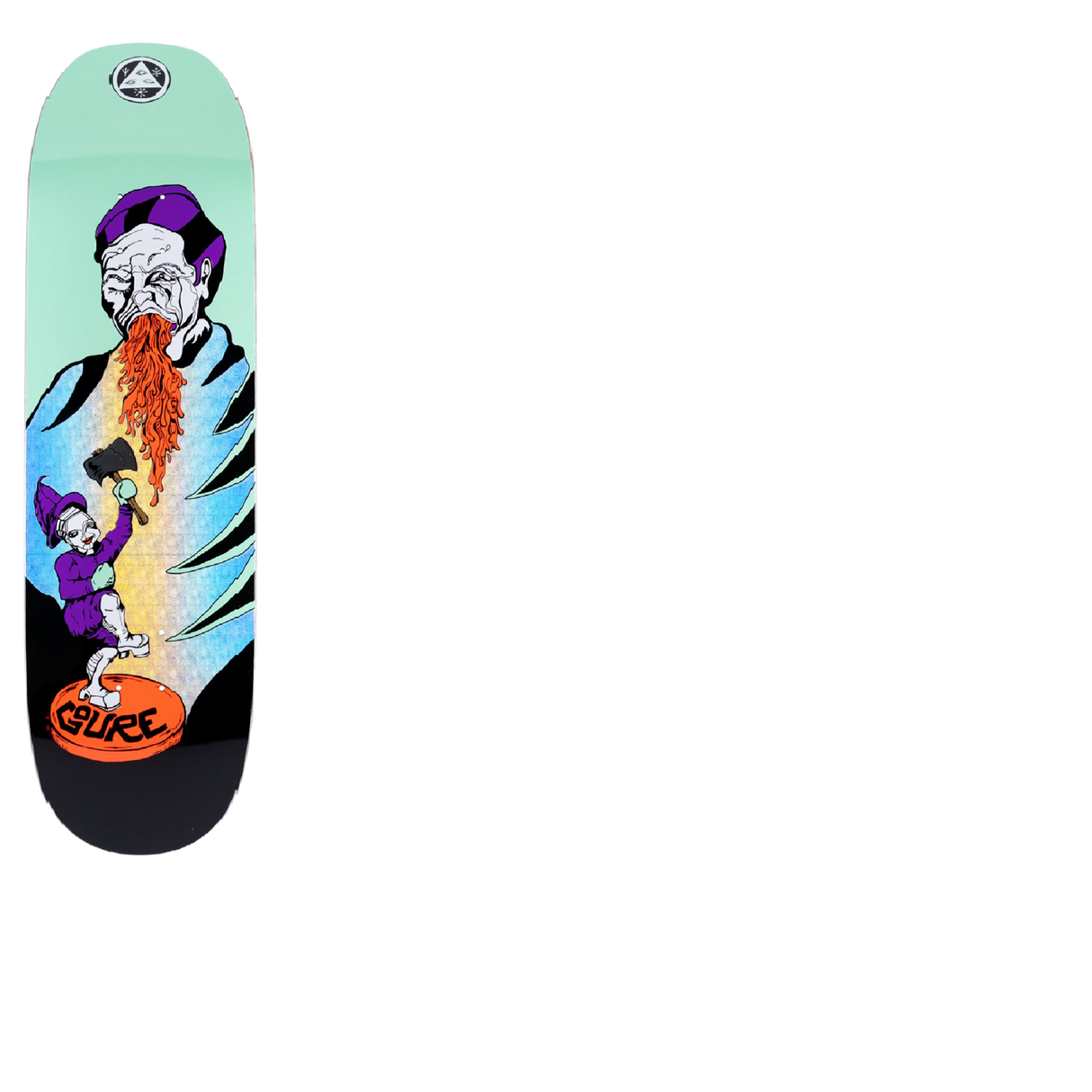 Welcome Divorced Jim Aaron Goure Pro Model Skateboard Deck - Mint/Glitter Foil 8.5"