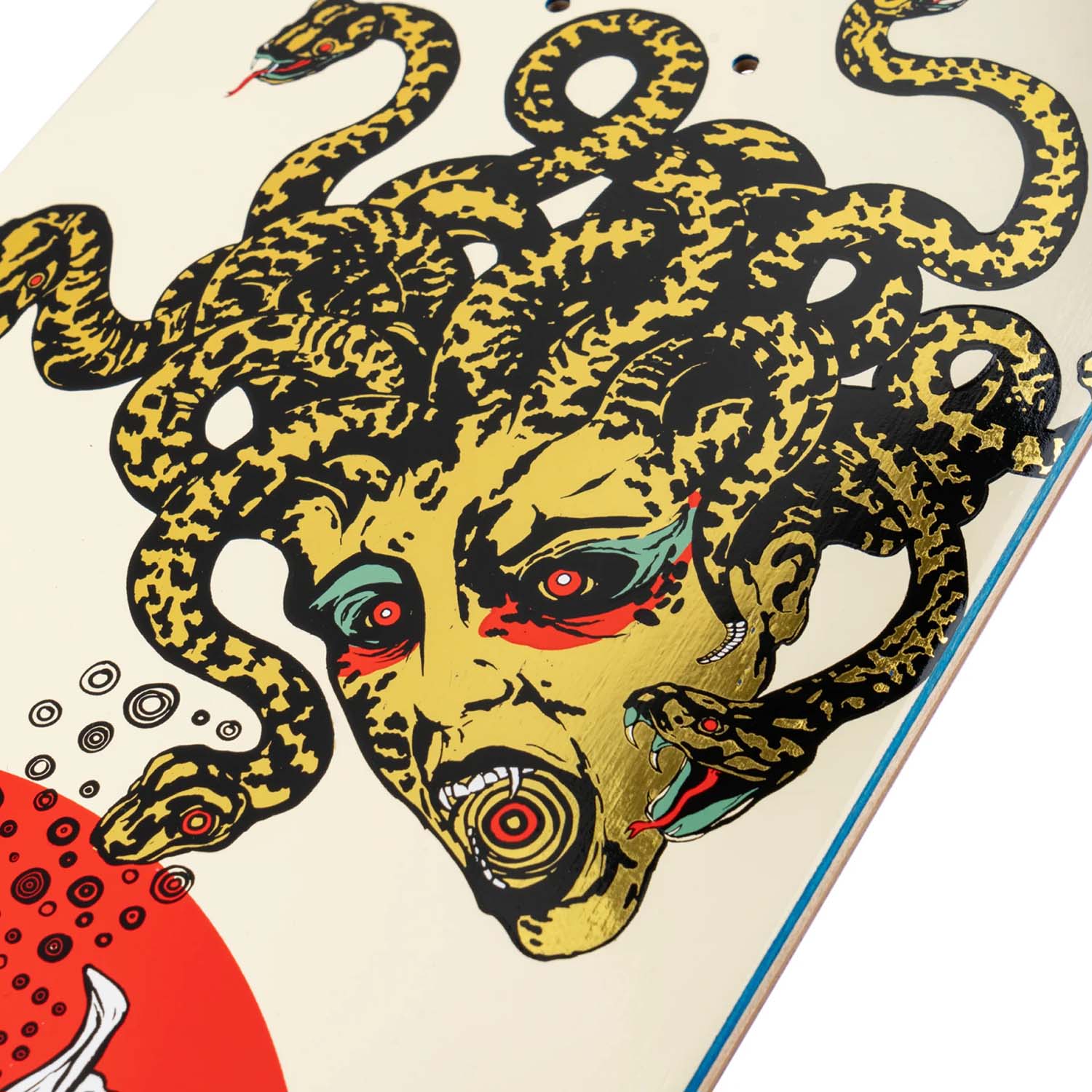 Welcome Gorgon On Enenra Skateboard Deck - Bone/Gold Foil 8.5"
