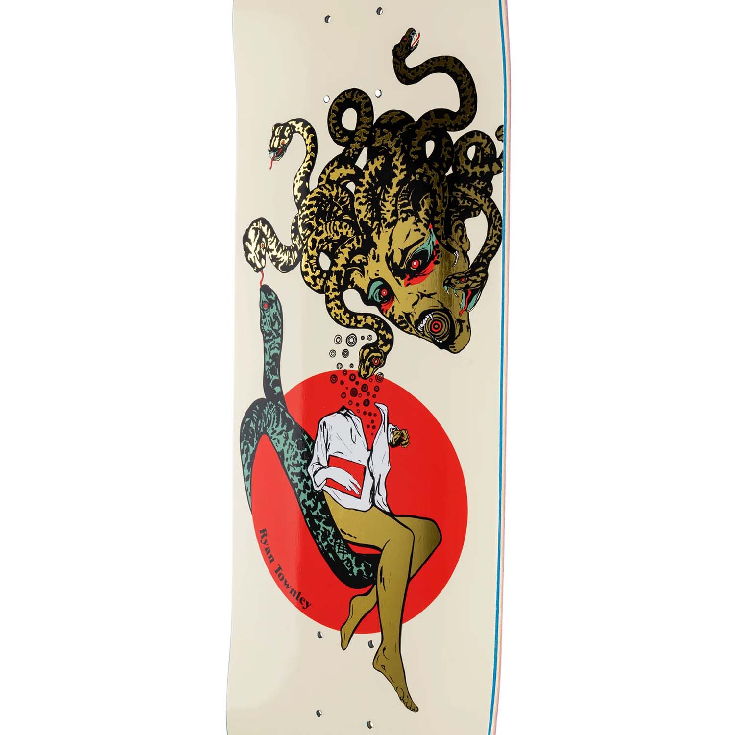 Welcome Gorgon On Enenra Skateboard Deck - Bone/Gold Foil 8.5"