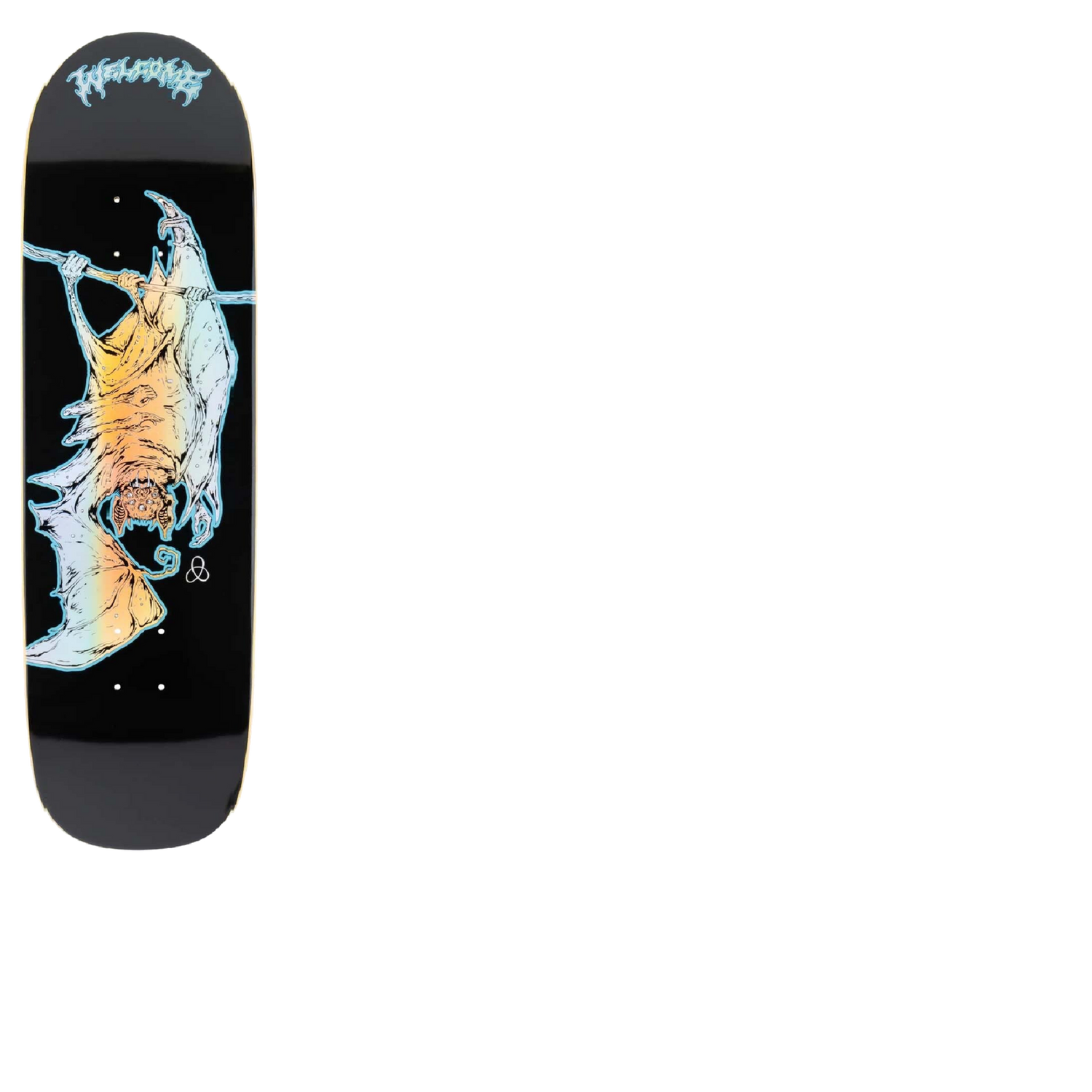 Welcome Infinitely Batty On Son Of Planchette Skateboard Deck - Black/Prism Foil 8.38"
